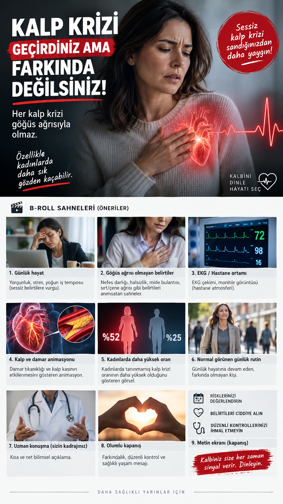 Kalp Krizi Geçirdiniz Ama Farkında Değilsiniz! için tıbbi bilgilendirme görseli
