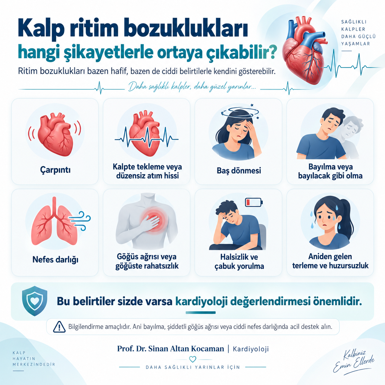 Kalp Ritim Bozuklukları Hangi Belirtilerle Ortaya Çıkar? Çarpıntı Her Zaman Masum mudur? için tıbbi bilgilendirme görseli